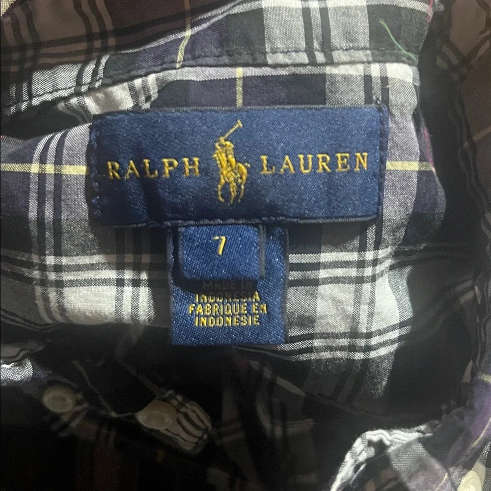 Ralph Lauren -Plaid Long Sleeve Button Down Shirt in Size 7